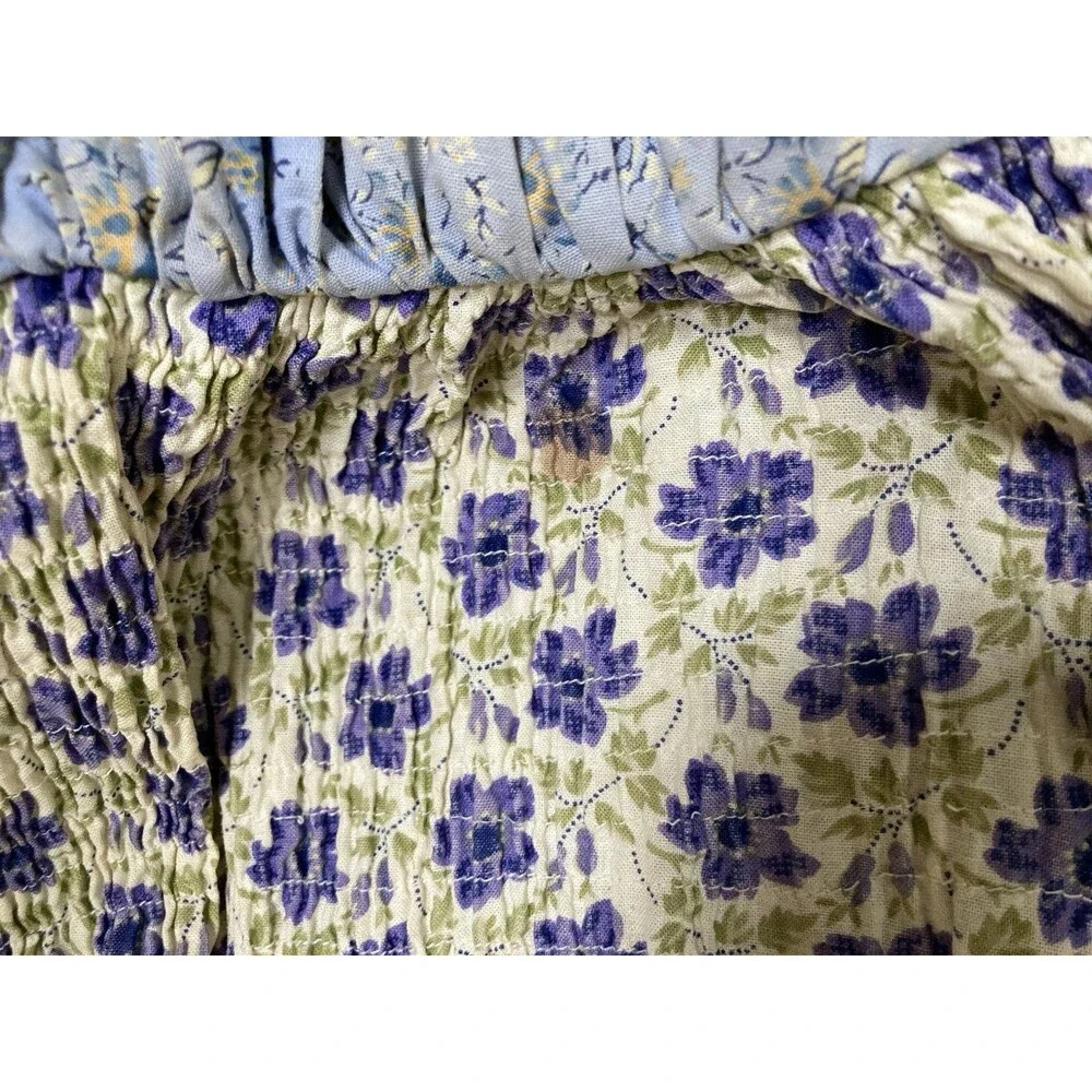 April Cornell Cottage Rose Cushion Pillow‎ and Cover 17x7 Wedgewood Blue Purple